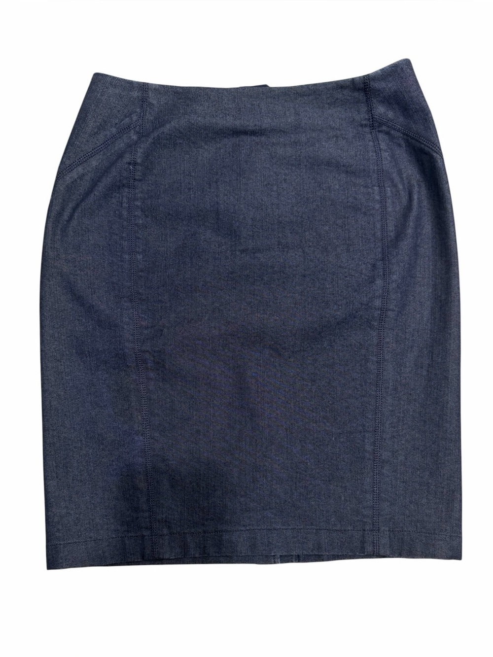 Lafayette 148 New York Navy Denim Pencil Skirt in Pristine Condition